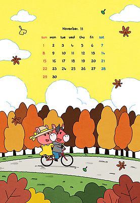 구름 일러스트 하늘 단풍나무 웃음 잔디 사람없음 노란색 자전거 산책로 달력 가을 승차 11월 즐거움 챙모자 국내일러스트 병오년 붉은말 붉은말캐릭터 AI파일 자연요소 나무 식물 모자_잡화 계절 감정 길 컬러 단풍 모션 표정 바이크 말_동물 날짜 말캐릭터 파일형식 벡터 2026년