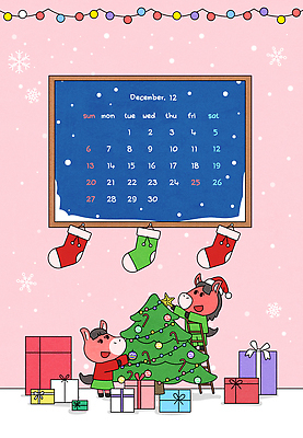 분홍색 크리스마스장식 겨울 일러스트 사다리 산타모자 창문 웃음 들기 사람없음 선물상자 크리스마스트리 달력 12월 즐거움 크리스마스양말 꾸미기 쌓인눈 알전구 눈내림 국내일러스트 병오년 붉은말 붉은말캐릭터 AI파일 모자_잡화 계절 감정 컬러 크리스마스 전구 모션 양말 눈_날씨 표정 선물 상자 도구 말_동물 날짜 말캐릭터 파일형식 벡터 2026년