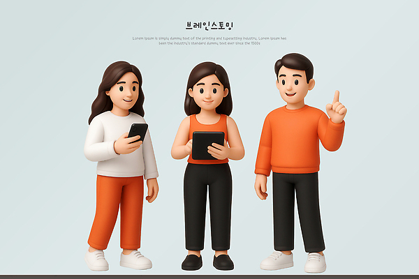 전신 PSD 편집이미지 여자 남자 들기 성인 세명 스마트폰 핸드폰 태블릿 3D 가리킴 성인만 브레인스토밍 편집3D 모션 사람 손짓 전자제품 스마트기기 디지털합성 파일형식