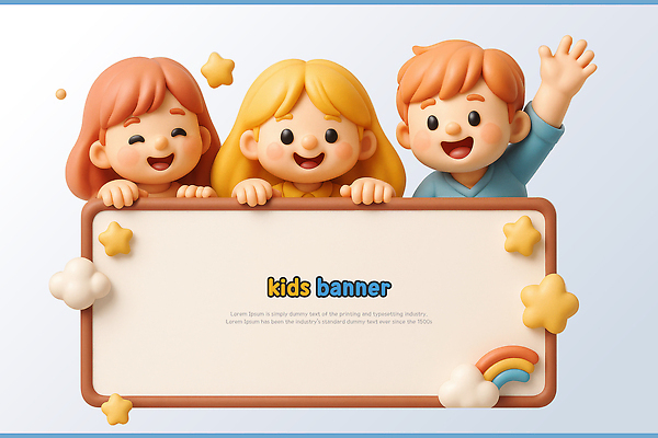 PSD 편집이미지 배너 여자 남자 별 어린이 무지개 미소 소녀 소년 상반신 세명 3D 손들기 칠판 잡기 손인사 구름모양 어린이만 카피스페이스 편집3D 자연요소 모양 모션 표정 사람 공백 인사 디지털합성 파일형식 구름_자연