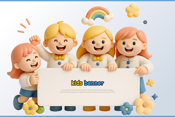 전신 PSD 편집이미지 배너 여자 남자 꽃 어린이 무지개 미소 소녀 소년 여러명 반짝임 3D 손들기 잡기 어린이만 카피스페이스 옹기종기 편집3D 자연요소 식물 다수 컨셉 모션 표정 사람 공백 디지털합성 파일형식