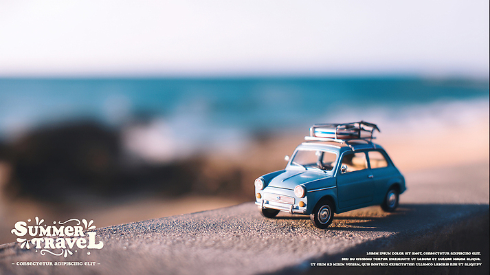 PSD 편집이미지 바다 자동차 그림자 사람없음 여름휴가 여름풍경 미니어처 장난감자동차 오후 이미지편집 육상교통 휴가 풍경 장난감 모형 파일형식 여름_계절