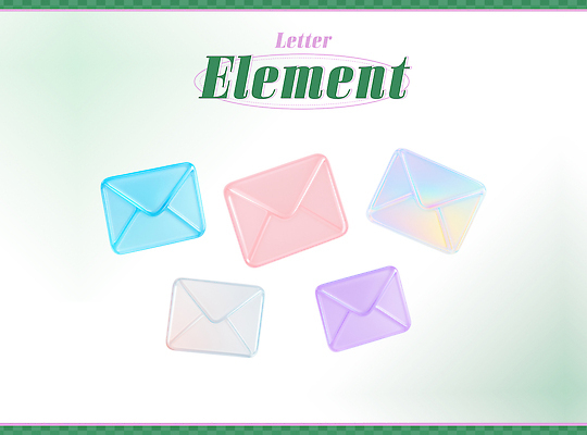 PSD 편집이미지 편지봉투 사람없음 세트 컬러풀 3D 디지털합성 오브젝트 질감 엘리먼트 편집3D 컬러 봉투 편지 파일형식