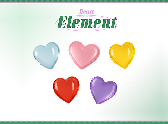 PSD 편집이미지 사랑 사람없음 세트 컬러풀 3D 하트 디지털합성 오브젝트 질감 엘리먼트 편집3D 모양 감정 컬러 파일형식