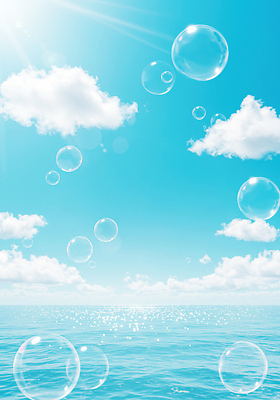 JPG 구름 편집이미지 바다 하늘색 하늘 사람없음 빛 햇빛 맑음 여름풍경 비눗방울 화창 윤슬 편집실사 AI포토 AI콘텐츠 자연요소 물결 날씨 풍경 파란색 태양 CG 파일형식 여름_계절