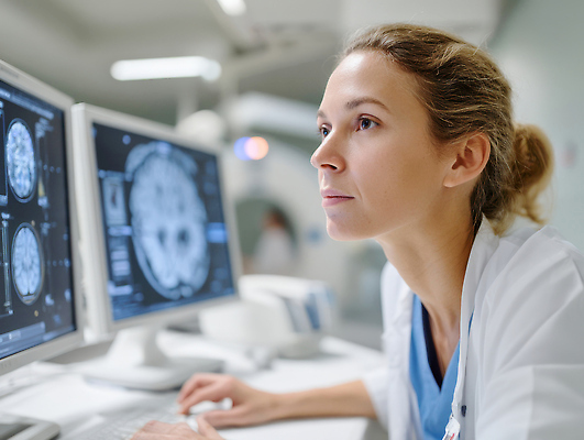 JPG 편집이미지 응시 여자 의학 탁자 한명 상반신 성인 건강관리 모니터 의사가운 뇌 건강검진 의료성형뷰티 성인여자한명만 편집실사 AI인물포토 AI콘텐츠 1 시선 가구 건강 관리 사람 컴퓨터 의사 가운 CG 검사_조사 여자한명만 성인여자만 파일형식 AI포토