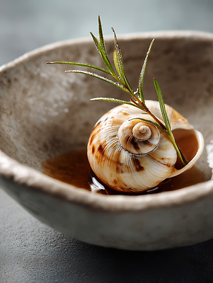 JPG 편집이미지 접시 사람없음 레스토랑 고명 소스 작품 맛집 달팽이요리 코스요리 플레이팅 편집실사 AI포토 AI콘텐츠 식기 음식 요리 미술 식당 양념 상차림 CG 파일형식