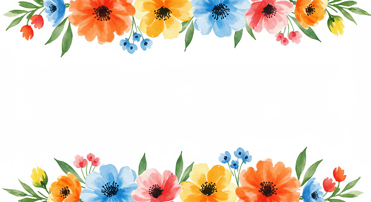 JPG 잎 일러스트 수채화 사람없음 컬러풀 꽃프레임 카피스페이스 국내일러스트 AI일러스트 AI콘텐츠 식물 꽃 컬러 프레임 공백 파일형식