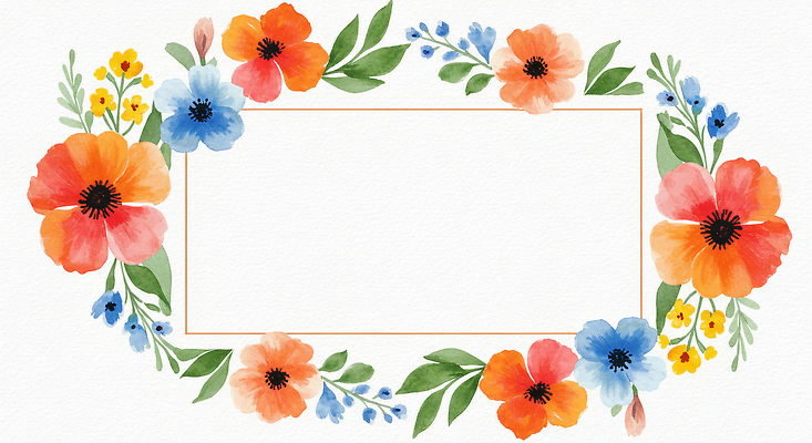 JPG 잎 일러스트 수채화 사람없음 컬러풀 꽃프레임 카피스페이스 국내일러스트 AI일러스트 AI콘텐츠 식물 꽃 컬러 프레임 공백 파일형식