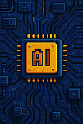 JPG 일러스트 사람없음 메모리칩 남색 전자회로 픽셀 AI_인공지능 국내일러스트 AI일러스트 AI콘텐츠 컬러 부속품 회로판 파일형식