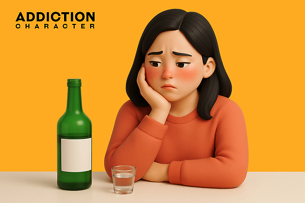 PSD 편집이미지 응시 여자 탁자 한명 앉기 상반신 성인 3D 주황색 턱괴기 만취 소주병 알코올중독 소주잔 우울감 울상 힘듦 성인여자한명만 편집3D 1 시선 감정 컬러 가구 컨셉 술잔 모션 술병 사람 디지털합성 소주 중독 술취함 여자한명만 성인여자만 파일형식