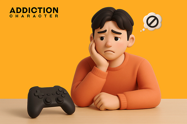 PSD 편집이미지 응시 남자 생각 탁자 한명 앉기 상반신 성인 3D 주황색 턱괴기 금지 게임기 시무룩 우울감 울상 힘듦 성인남자한명만 게임중독 편집3D 1 시선 감정 컬러 가구 컨셉 모션 표정 사람 디지털합성 중독 남자한명만 성인남자만 파일형식