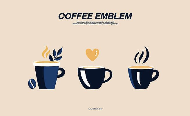 잎 일러스트 사람없음 컵 카페 원두 하트 뜨거움 수증기 커피잔 심볼 아메리카노 따뜻한음료 베이지색 국내일러스트 AI파일 모양 식물 식기 커피 음료 컬러 잔 상점 파일형식 벡터