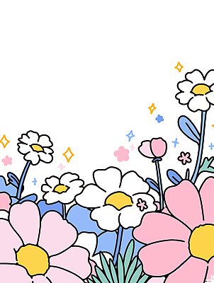 꽃 잎 일러스트 사람없음 반짝임 컬러풀 귀여움 봄 화사함 키치 국내일러스트 AI파일 식물 계절 컬러 컨셉 모션 파일형식 벡터