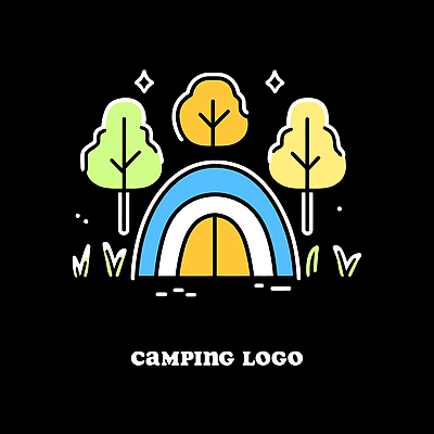 나무 일러스트 밤하늘 텐트 사람없음 반짝임 풀잎 캠핑장 심볼 국내일러스트 AI파일 식물 잎 모션 하늘 캠핑도구 캠핑 풀_식물 야간 파일형식 벡터