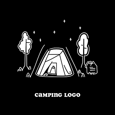 나무 일러스트 배낭 밤하늘 텐트 사람없음 반짝임 캠핑장 심볼 국내일러스트 AI파일 식물 가방 모션 하늘 캠핑도구 캠핑 야간 파일형식 벡터