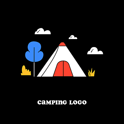 나무 구름 일러스트 밤하늘 텐트 사람없음 풀 캠핑장 심볼 국내일러스트 AI파일 자연요소 식물 하늘 캠핑도구 캠핑 야간 파일형식 벡터