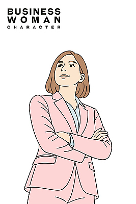 여자 일러스트 한명 미소 정장 상반신 성인 비즈니스라이프 팔짱 비즈니스우먼 자신감 성인여자한명만 일러캐릭터 AI파일 캐릭터 1 라이프스타일 옷 감정 비즈니스 모션 표정 사람 직장인 여자한명만 성인여자만 파일형식 벡터