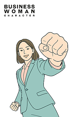 여자 일러스트 한명 미소 정장 성인 비즈니스라이프 주먹 비즈니스우먼 성인여자한명만 일러캐릭터 AI파일 캐릭터 1 라이프스타일 옷 비즈니스 모션 표정 사람 직장인 여자한명만 성인여자만 파일형식 벡터