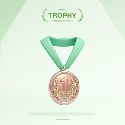 PSD 편집이미지 1 사람없음 연두색 3D 우승 메달 오브젝트 광택 월계수 편집3D 초록색 최고 디지털합성 상_상패 파일형식