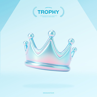 PSD 편집이미지 하늘색 왕관 사람없음 3D 우승 오브젝트 광택 홀로그램 편집3D 파란색 최고 디지털합성 파일형식