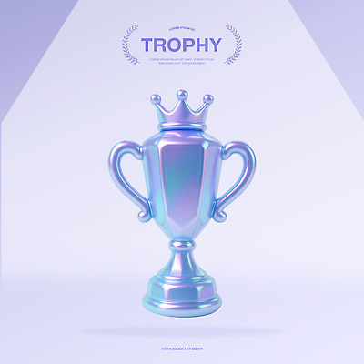 PSD 편집이미지 왕관 사람없음 3D 보라색 우승 트로피 오브젝트 광택 홀로그램 편집3D 컬러 최고 상_우승 디지털합성 파일형식