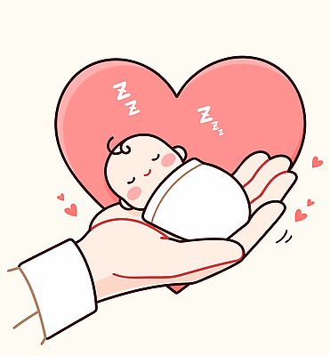 전신 손 일러스트 사랑 한명 들기 신체부위 귀여움 눈감음 하트 아기 보호 포대기 일러캐릭터 수면_잠 AI파일 모양 캐릭터 1 감정 컨셉 모션 사람 아기용품 잠 파일형식 벡터