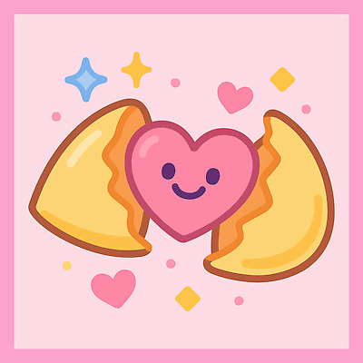 분홍색 일러스트 사랑 미소 사람없음 반짝임 귀여움 손상 하트 행운 깨짐 포춘쿠키 국내일러스트 AI파일 모양 감정 컬러 컨셉 모션 표정 쿠키 파일형식 벡터