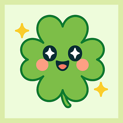 일러스트 미소 사람없음 초록색 반짝임 귀여움 행운 네잎클로버 식물캐릭터 국내일러스트 일러캐릭터 AI파일 식물 캐릭터 컬러 컨셉 모션 표정 클로버 파일형식 벡터