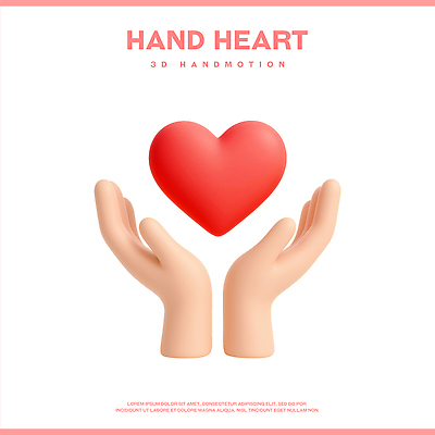 PSD 편집이미지 손 사랑 들기 신체부위 3D 하트 편집3D 모양 감정 모션 사람 디지털합성 파일형식