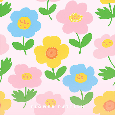 PSD 분홍색 백그라운드 잎 꽃무늬 일러스트 사람없음 귀여움 파스텔 플라워패턴 국내일러스트 식물 꽃 컬러 컨셉 무늬 패턴 학용품 파일형식