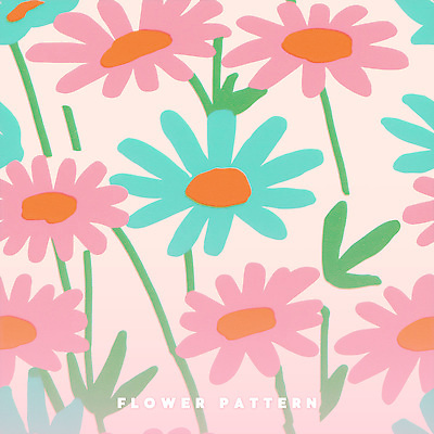 PSD 분홍색 백그라운드 잎 꽃무늬 일러스트 사람없음 귀여움 파스텔 플라워패턴 국내일러스트 식물 꽃 컬러 컨셉 무늬 패턴 학용품 파일형식