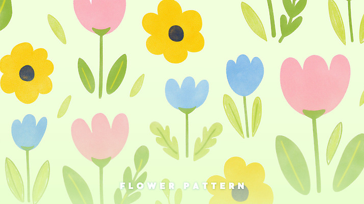 PSD 백그라운드 잎 꽃무늬 일러스트 사람없음 연두색 귀여움 파스텔 플라워패턴 국내일러스트 식물 꽃 컨셉 무늬 패턴 학용품 초록색 파일형식
