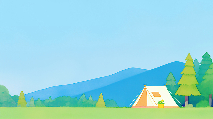 JPG 나무 라이프스타일 꽃 화분 하늘색 일러스트 하늘 휴식 수채화 산 아웃도어 텐트 초원 사람없음 여름풍경 캠핑 국내일러스트 AI일러스트 AI콘텐츠 식물 컨셉 레저 캠핑도구 풍경 생활 파란색 파일형식 여름_계절