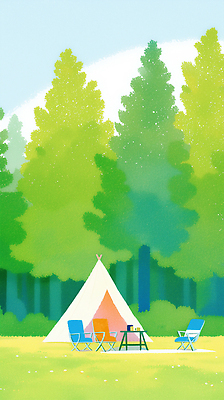 JPG 나무 구름 라이프스타일 일러스트 탁자 하늘 휴식 수채화 아웃도어 텐트 초원 사람없음 연두색 여름풍경 캠핑 캠핑의자 국내일러스트 AI일러스트 AI콘텐츠 자연요소 식물 가구 컨셉 의자 레저 캠핑도구 풍경 생활 초록색 파일형식 여름_계절