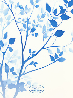 PSD 나무 일러스트 잉크 사람없음 파란색 패턴백그라운드 번짐 보테니컬아트 국내일러스트 식물 컬러 백그라운드 패턴 파일형식 효과