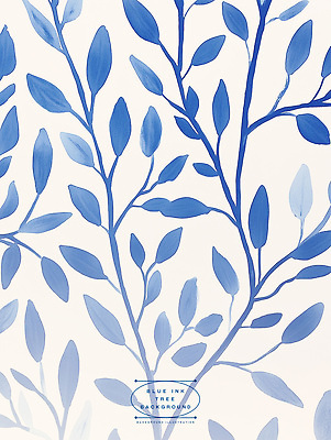 PSD 나무 일러스트 잉크 사람없음 파란색 패턴백그라운드 번짐 보테니컬아트 국내일러스트 식물 컬러 백그라운드 패턴 파일형식 효과