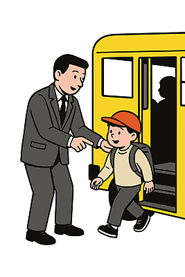 전신 남자 어린이 일러스트 책가방 경고 미소 소년 성인 두명 놀람 승차 헬멧 위험 충돌 교통사고 등하교 캡모자 부자지간 남자만 국내일러스트 AI파일 모자_잡화 감정 아들 컨셉 가방 가족 모션 표정 사람 아빠 보호장비 사건 파일형식 벡터