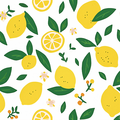 JPG 꽃 잎 일러스트 단면 사람없음 노란색 패턴백그라운드 레몬 아크릴 국내일러스트 AI일러스트 AI콘텐츠 식물 컬러 백그라운드 패턴 과일 재질 파일형식