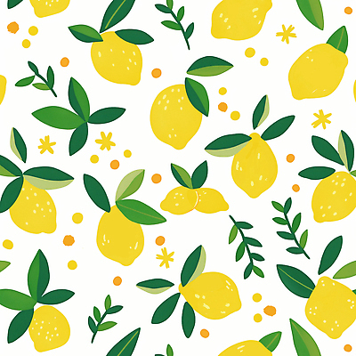 JPG 꽃 잎 일러스트 사람없음 노란색 패턴백그라운드 레몬 아크릴 국내일러스트 AI일러스트 AI콘텐츠 식물 컬러 백그라운드 패턴 과일 재질 파일형식