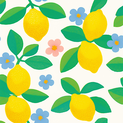 JPG 꽃 잎 일러스트 사람없음 노란색 패턴백그라운드 레몬 아크릴 국내일러스트 AI일러스트 AI콘텐츠 식물 컬러 백그라운드 패턴 과일 재질 파일형식