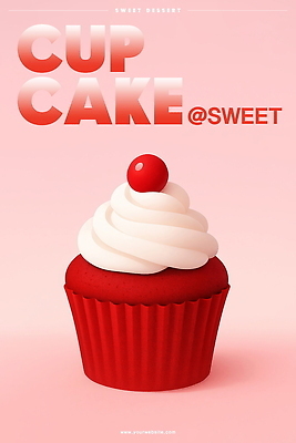 PSD 분홍색 일러스트 사람없음 체리 달콤 컵케이크 생크림 종이호일 국내일러스트 컬러 과일 케이크 맛 크림 파일형식