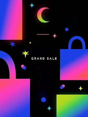 PSD 편집이미지 패턴 사람없음 반짝임 컬러풀 쇼핑백 그라데이션 이미지편집 컬러 무늬 가방 모션 파일형식