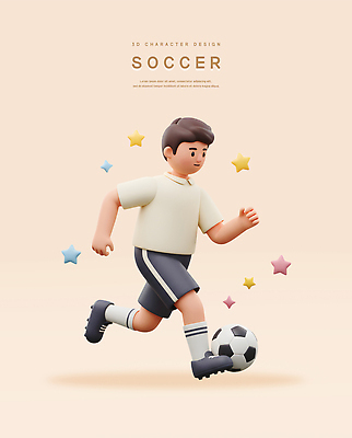 PSD 편집이미지 남자 별 축구공 3D캐릭터 한명 성인 반짝임 달리기 3D 스포츠캐릭터 축구복 축구화 축구캐릭터 베이지색 성인남자한명만 편집3D 자연요소 캐릭터 1 컬러 운동화 공 축구용품 모션 사람 운동복 축구 디지털합성 남자한명만 성인남자만 파일형식