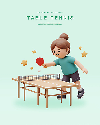 PSD 편집이미지 여자 별 3D캐릭터 한명 미소 들기 성인 반짝임 3D 탁구채 스포츠캐릭터 탁구공 탁구대 민트색 치기 성인여자한명만 편집3D 자연요소 캐릭터 1 컬러 공 모션 표정 사람 라켓 탁구용품 디지털합성 여자한명만 성인여자만 파일형식