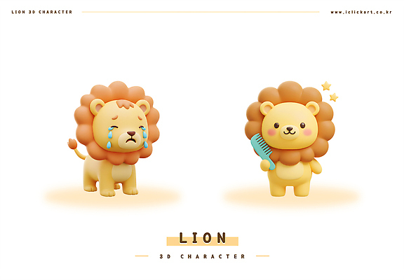 PSD 편집이미지 별 동물캐릭터 들기 사람없음 세트 노란색 3D 귀여움 슬픔 사자 눈물 브러쉬빗 이미지편집 편집3D 자연요소 동물 캐릭터 감정 컬러 컨셉 포유류 모션 디지털합성 파일형식