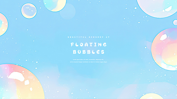 PSD 하늘색 일러스트 하늘 수채화 사람없음 비눗방울 떠있는 감성 버블 청량 국내일러스트 컨셉 모션 파란색 파일형식