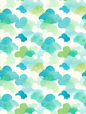 JPG 일러스트 수채화 사람없음 초록색 파란색 패턴백그라운드 배열 겹침 구름모양 국내일러스트 AI일러스트 AI콘텐츠 모양 컬러 백그라운드 패턴 파일형식 구름_자연