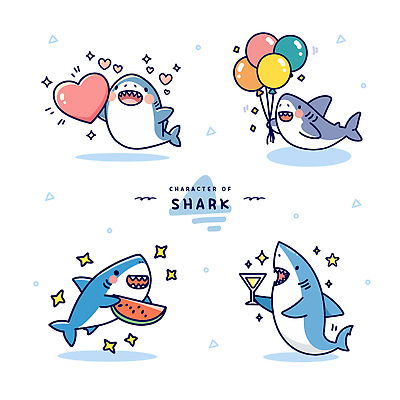 동물캐릭터 하늘색 일러스트 들기 사람없음 반짝임 세트 귀여움 하트 칵테일 즐거움 칵테일잔 상어 풍선 수박조각 일러캐릭터 AI파일 모양 동물 캐릭터 감정 조각 컨셉 술잔 모션 수박 주류 어류 파란색 파일형식 벡터