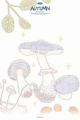 PSD 일러스트 자연 동화 사람없음 반짝임 버섯 가을 스케치 라인아트 도토리 국내일러스트 계절 선 모션 미술 견과류 생태계 파일형식